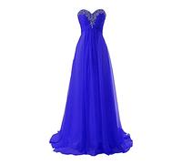 yhfshop Robe de Bal Robes de Demoiselle d'honneur Longue en Mousseline de Soie Une Ligne Robes de soirée Robes de soirée Formelles Robe de Bal-Light Royal Blue_42