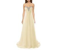 yhfshop Robe de Bal Robes de Demoiselle d'honneur Longue en Mousseline de Soie Une Ligne Robes de soirée Robes de soirée Formelles Robe de Bal-Champagne_50