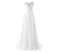 yhfshop Robe de Bal Robes de Demoiselle d'honneur Longue en Mousseline de Soie Une Ligne Robes de soirée Robes de soirée Formelles Robe de Bal-White_52