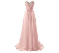 yhfshop Robe de Bal Robes de Demoiselle d'honneur Longue en Mousseline de Soie Une Ligne Robes de soirée Robes de soirée Formelles Robe de Bal-Chair Pink_54