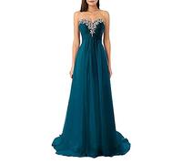 yhfshop Robe de Bal Robes de Demoiselle d'honneur Longue en Mousseline de Soie Une Ligne Robes de soirée Robes de soirée Formelles Robe de Bal-Ink-Blue Color_40