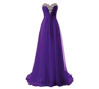 yhfshop Robe de Bal Robes de Demoiselle d'honneur Longue en Mousseline de Soie Une Ligne Robes de soirée Robes de soirée Formelles Robe de Bal-Purple_56