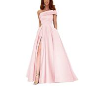 yhfshop Robe De Demoiselle Mariage Mi,Robes de soirée pour Femmes avec Fente,Pink A,US14,Robe de Demoiselle d'honneur Soirée Bal