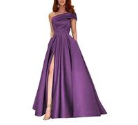 yhfshop Robe De Demoiselle Mariage Mi,Robes de soirée pour Femmes avec Fente,Purple A,US12,Robe de Demoiselle d'honneur Soirée Bal