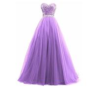 Yhfshop Robe de Soirée Demoiselle d'Honneur Sexy à Col Bateau, Crimson, Lilac, Grande Taille, Femme - Tailles 30, 38