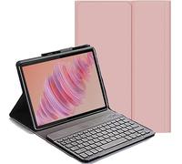 YHFZR Clavier étui pour Blackview Mega 3 Tablet 12,1 Pouce, AZERTY Slim PU Housse Détachable Wireless Clavier Keyboard sans Fil Coque, Rose