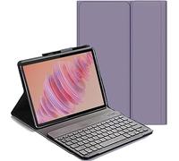 YHFZR Clavier étui pour Blackview Mega 3 Tablet 12,1 Pouce, AZERTY Slim PU Housse Détachable Wireless Clavier Keyboard sans Fil Coque, Mauve