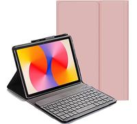 YHFZR Clavier étui pour DOOGEE Tab G6+ Tablet 11 Pouce, AZERTY Slim PU Housse Détachable Wireless Clavier Keyboard sans Fil Coque, Rose