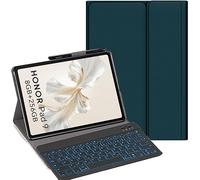 YHFZR Clavier étui pour Honor Pad 9 Tablet, 7 Couleurs Rétro-éclairé QWERTY Slim Détachable PU Housse Clavier sans Fil Coque pour Honor Pad 9 Tablet 12,1 Pouce, Vert