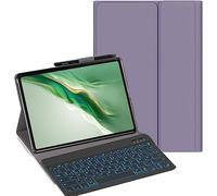 YHFZR Clavier étui pour Honor Pad X7 Tablet 8,7 Pouce, 7 Couleurs Rétro-éclairé QWERTY Slim Détachable PU Housse Clavier sans Fil Coque, Violet