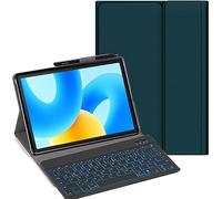 YHFZR Clavier étui pour Honor Pad X9a 11,5 Pouce, 7 Couleurs Rétro-éclairé QWERTY Slim Détachable PU Housse Clavier sans Fil Coque pour Honor Pad X9a 11,5 Pouce, Vert