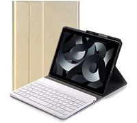 YHFZR Clavier étui pour iPad Air 5. Generation 2022, QWERTY Slim PU Housse Détachable Wireless Clavier Keyboard sans Fil Coque pour iPad Air 5. Generation 10,9 Pouce 2022, Or