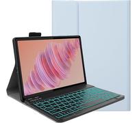 YHFZR Clavier étui pour iPad Pro 11 Pouces M5, 7 Couleurs Rétro-éclairé QWERTY Slim Détachable PU Housse Clavier sans Fil Coque, Bleu