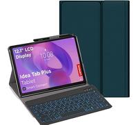YHFZR Clavier étui pour Lenovo Idea Tab Plus 12,1 Pouce Tablet TB365FC, 7 Couleurs Rétro-éclairé QWERTY Slim Détachable PU Housse Clavier sans Fil Coque, Vert