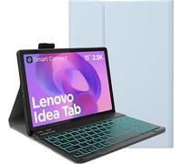 YHFZR Clavier étui pour Lenovo Tab Idea 11 Tablet 11'' TB336ZU/TB336FU 2025, [AZERTY] 7 Couleurs Rétro-éclairé Slim Détachable PU Housse Clavier sans Fil Coque, Bleu