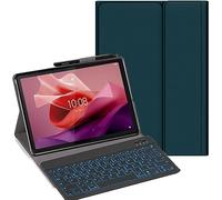 YHFZR Clavier étui pour Lenovo Tab One/Tab K9 8,7 Pouce, [AZERTY] 7 Couleurs Rétro-éclairé Slim Détachable PU Housse Clavier sans Fil Coque pour Lenovo Tab One/Tab K9 8,7 Pouce, Vert