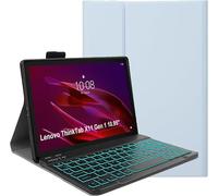 YHFZR Clavier étui pour Lenovo ThinkTab X11 Gen 1 Tablet 10,95 Pouce TB353FU/TB353ZU, 7 Couleurs Rétro-éclairé QWERTY Slim Détachable PU Housse Clavier sans Fil Coque, Bleu