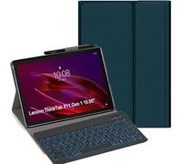 YHFZR Clavier étui pour Lenovo ThinkTab X11 Gen 1 Tablet 10,95 Pouce TB353FU/TB353ZU, [AZERTY] 7 Couleurs Rétro-éclairé Slim Détachable PU Housse Clavier sans Fil Coque, Vert