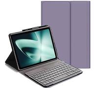 YHFZR Clavier étui pour OnePlus Pad 11,6 Pouce, QWERTY Slim PU Housse Détachable Wireless Clavier Keyboard sans Fil Coque pour OnePlus Pad 11,6 Pouce, Mauve