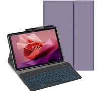 YHFZR Clavier étui pour OnePlus Pad Go 2 Tablet 12,1 Pouce, 7 Couleurs Rétro-éclairé QWERTY Slim Détachable PU Housse Clavier sans Fil Coque, Violet