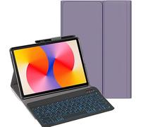 YHFZR Clavier étui pour Oppo Pad 5 Tablet 12,1 Pouce, 7 Couleurs Rétro-éclairé QWERTY Slim Détachable PU Housse Clavier sans Fil Coque, Violet