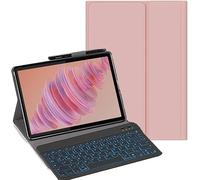 YHFZR Clavier étui pour Oppo Pad Mini Tablet 8,8 Pouce, 7 Couleurs Rétro-éclairé QWERTY Slim Détachable PU Housse Clavier sans Fil Coque, Rose