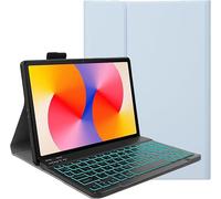 YHFZR Clavier étui pour Samsung Galaxy Tab A11 8,7 Pouce SM-X130/X133/X135, 7 Couleurs Rétro-éclairé QWERTY Slim Détachable PU Housse Clavier sans Fil Coque, Bleu