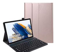 YHFZR Clavier étui pour Samsung Galaxy Tab A8 2021, AZERTY Slim PU Housse Détachable Wireless Clavier Keyboard sans Fil Coque pourSamsung Galaxy Tab A8 SM-X200/205 10,5 Pouce, Rose Or