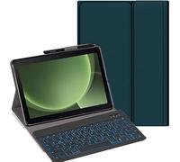 YHFZR Clavier étui pour Samsung Galaxy Tab Active 5 Pro 10,1'' SM-X350/X356B, [AZERTY] 7 Couleurs Rétro-éclairé Slim Détachable PU Housse Clavier sans Fil Coque, Vert
