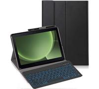 YHFZR Clavier étui pour Samsung Galaxy Tab Active Pro 10,1'' T540/T545, 7 Couleurs Rétro-éclairé QWERTY Slim Détachable PU Housse Clavier sans Fil Coque, Noir