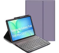 YHFZR Clavier étui pour Samsung Galaxy Tab S10 FE+ 13,1'', QWERTY Slim PU Housse Détachable Wireless Clavier Keyboard sans Fil Coque pour Samsung Galaxy Tab S10 FE+/FE Plus 13,1 Pouce, Mauve