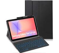 YHFZR Clavier étui pour Samsung Galaxy Tab S10 Lite 10,9'' SM-X400/X406, [AZERTY] 7 Couleurs Rétro-éclairé Slim Détachable PU Housse Clavier sans Fil Coque, Noir