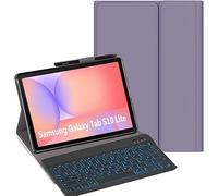 YHFZR Clavier étui pour Samsung Galaxy Tab S10 Lite Tablet 10,9 Pouce SM-X400/X406, 7 Couleurs Rétro-éclairé QWERTY Slim Détachable PU Housse Clavier sans Fil Coque, Violet