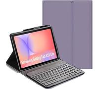 YHFZR Clavier étui pour Samsung Galaxy Tab S10 Lite Tablet 10,9 Pouce SM-X400/X406, AZERTY Slim PU Housse Détachable Wireless Clavier Keyboard sans Fil Coque, Mauve
