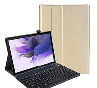 YHFZR Clavier étui pour Samsung Galaxy Tab S7 FE, AZERTY Slim PU Housse Détachable Wireless Clavier Keyboard sans Fil Coque pour Samsung Galaxy Tab S7 FE T730/T736B 12.4", Or