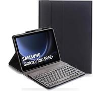 YHFZR Clavier étui pour Samsung Tab S9 FE+ 12,4", QWERTY Slim PU Housse Détachable Wireless Clavier Keyboard sans Fil Coque pour Samsung Galaxy Tab S9 FE+ 12,4" SM-X610/X616B, Noir
