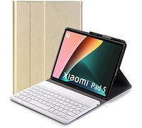 YHFZR Clavier étui pour Xiaomi Mi Pad 5/5 Pro 11 Pouces, QWERTY Slim PU Housse Détachable Wireless Clavier Keyboard sans Fil Coque pour Xiaomi Mi Pad 5/5 Pro 11 Pouces, Or