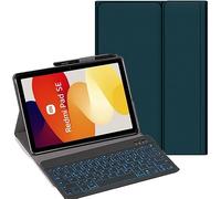 YHFZR Clavier étui pour Xiaomi Redmi Pad SE, 7 Couleurs Rétro-éclairé QWERTY Slim Détachable PU Housse Clavier sans Fil Coque pour Xiaomi Redmi Pad SE 11 Pouce, Vert