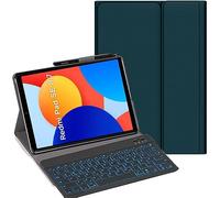 YHFZR Clavier étui pour Xiaomi Redmi Pad SE 8,7 Pouce, 7 Couleurs Rétro-éclairé QWERTY Slim Détachable PU Housse Clavier sans Fil Coque pour Xiaomi Redmi Pad SE 8,7 Pouce, Vert
