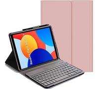 YHFZR Clavier étui pour Xiaomi Redmi Pad SE 8,7 Pouce, QWERTY Slim PU Housse Détachable Wireless Clavier Keyboard sans Fil Coque pour Xiaomi Redmi Pad SE 8,7 Pouce, Rose