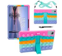 YHFZR Coque pour DOOGEE U12/Doogee G6 Pro/Doogee E3+, TECLAST T60AI/ AvidPad A90/ Vasoun P200 Tablet 12 Pouce, Silicone Antichoc Léger Housse de Protection avec Support Stand, Rose