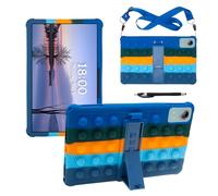 YHFZR Coque pour DOOGEE U12/Doogee G6 Pro/Doogee E3+, TECLAST T60AI/ AvidPad A90/ Vasoun P200 Tablet 12 Pouce, Silicone Antichoc Léger Housse de Protection avec Support Stand, Bleu foncé