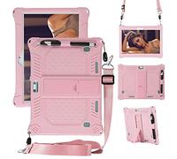 YHFZR Coque pour Dragon Touch MAX10 Plus, Silicone Antichoc Léger Housse de Protection avec Support Stand pour Dragon Touch MAX10 Plus 10.1 Pouce, Rose