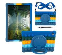 YHFZR Coque pour Lenovo Tab 10,1 Pouce 2025 TB-311FU/TB-311XU, Support Rotatif Stand Silicone Antichoc Léger Housse de Protection, Bleu foncé