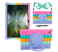 YHFZR Coque pour Lenovo Tab 10,1 Pouce 2025 TB-311FU/TB-311XU, Support Rotatif Stand Silicone Antichoc Léger Housse de Protection, Rosa