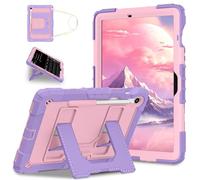 YHFZR Coque pour Samsung Galaxy Tab S10 Lite/S10 FE/S9 FE 10,9 Pouce /S9 11 Pouce, Housse Coque Rigide Protection Intégrale Antichoc avec Protecteur d'écran Intégré, Rose