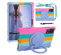 YHFZR Coque pour TABWEE T50/TECLAST P50T, KINGRID T90/W90, DOOGEE Tab A9+/A9+ Pro Tablet 11 Pouce, Support Rotatif Stand Silicone Antichoc Léger Housse de Protection, Rosa