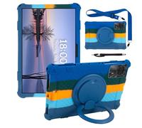 YHFZR Coque pour TABWEE T50/TECLAST P50T, KINGRID T90/W90, DOOGEE Tab A9+/A9+ Pro Tablet 11 Pouce, Support Rotatif Stand Silicone Antichoc Léger Housse de Protection, Bleu foncé