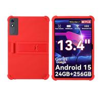 YHFZR Coque pour TABWEE T60 Pro Tablet 13,4 Pouce, Silicone Antichoc Léger Housse de Protection avec Support Stand, Rouge