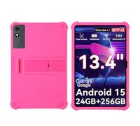YHFZR Coque pour TABWEE T60 Pro Tablet 13,4 Pouce, Silicone Antichoc Léger Housse de Protection avec Support Stand, Rose